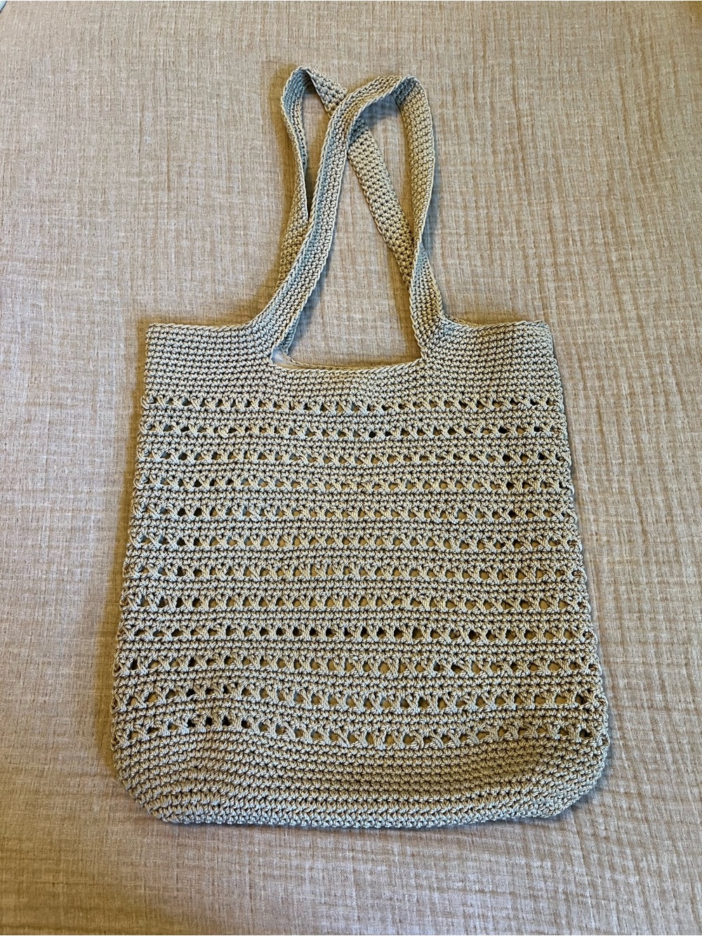 Tommy Bahama Beige Crochet Tote